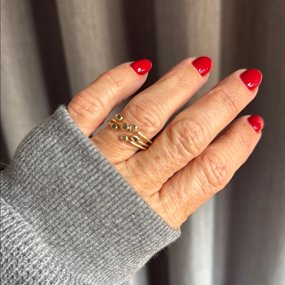 14k diamond and gold Moosh Jewels rings.